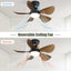 29 Inch Low Profile Flush Mount Ceiling Fan with Light Reversible Motor Remote Control - Korvel