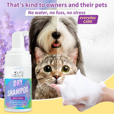 Cat Dry Shampoo Bubbles - No-Rinse Deodorizing Formula