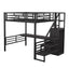 Cama loft de metal de tamaño completo con escritorio y opciones de almacenamiento