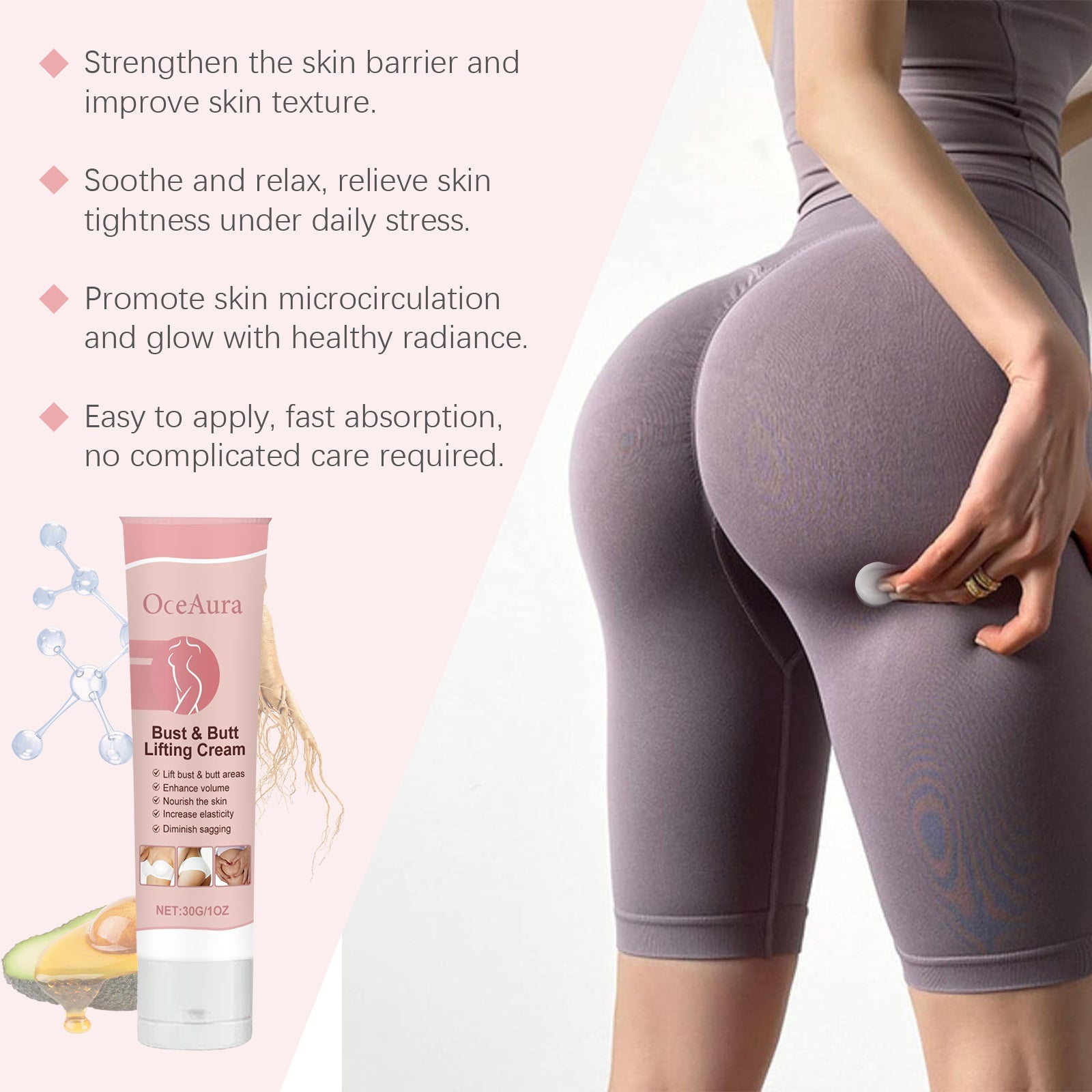 Oceaura Breast Care Cream Breast Moisturizing, Firming, Smoothing And Nourishing Butt Skin Body Care Cream - Korvel
