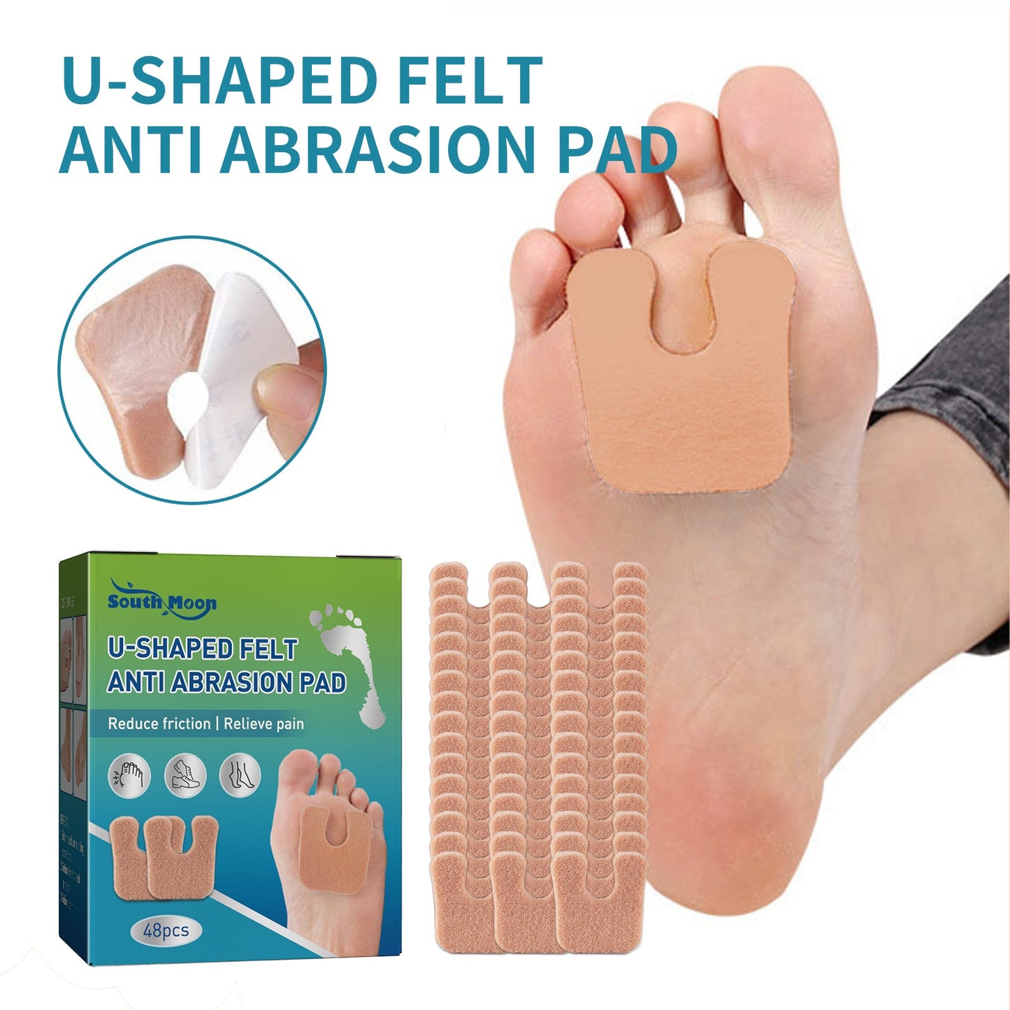 U-Shaped Felt Anti-Abrasion Pad for Foot Comfort