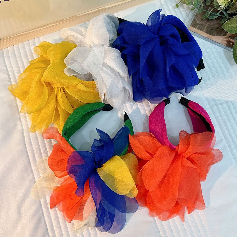 Fashion fabric oversized colorful flower fashion headband - Korvel
