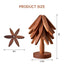 Tree-Shaped Wooden Trivet Set with Stand - 4 Pieces