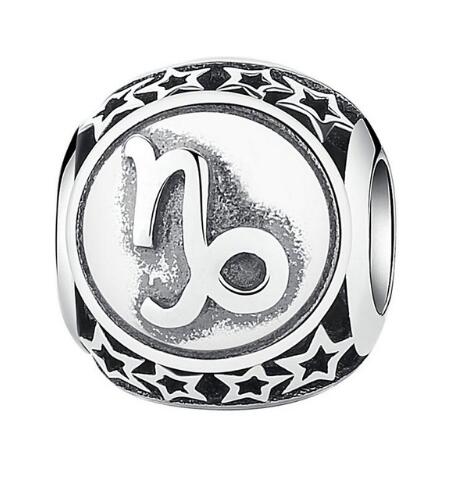 BAMOER 925 Sterling Silver Aquarius Star Sign Zodiac Beads Charms fit Bracelets PSC048 - Korvel