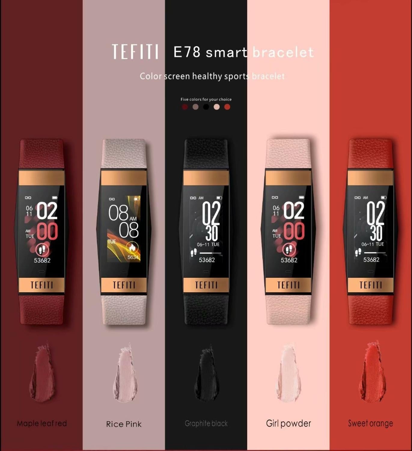 E78 Smart Fitness Tracker for Men and Women - IP68 Waterproof