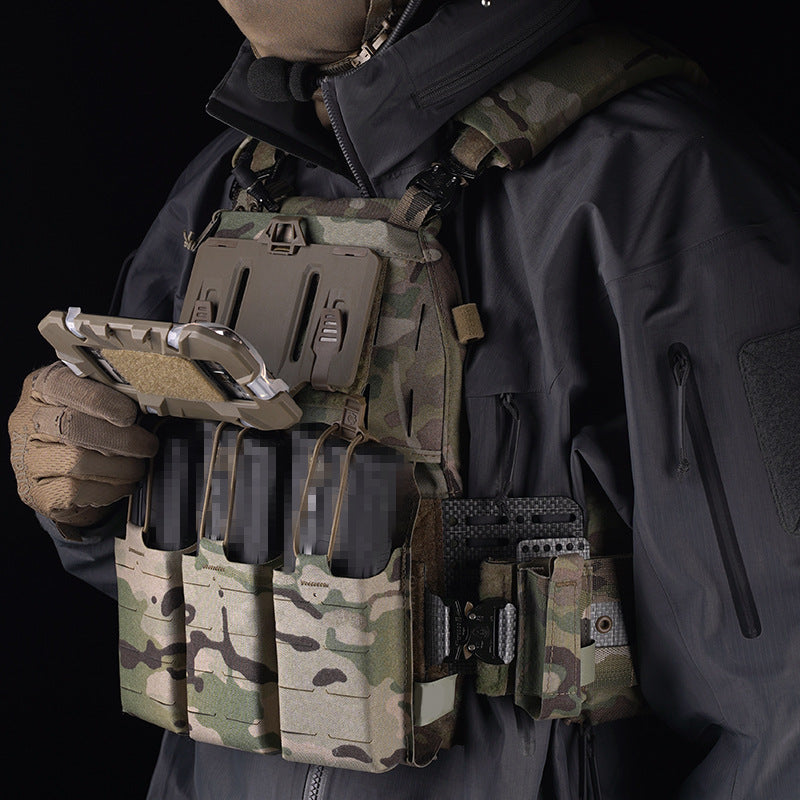 MOLLE mount war vest chest hanging universal chest mobile phone plate carrier folding navigation board - Korvel