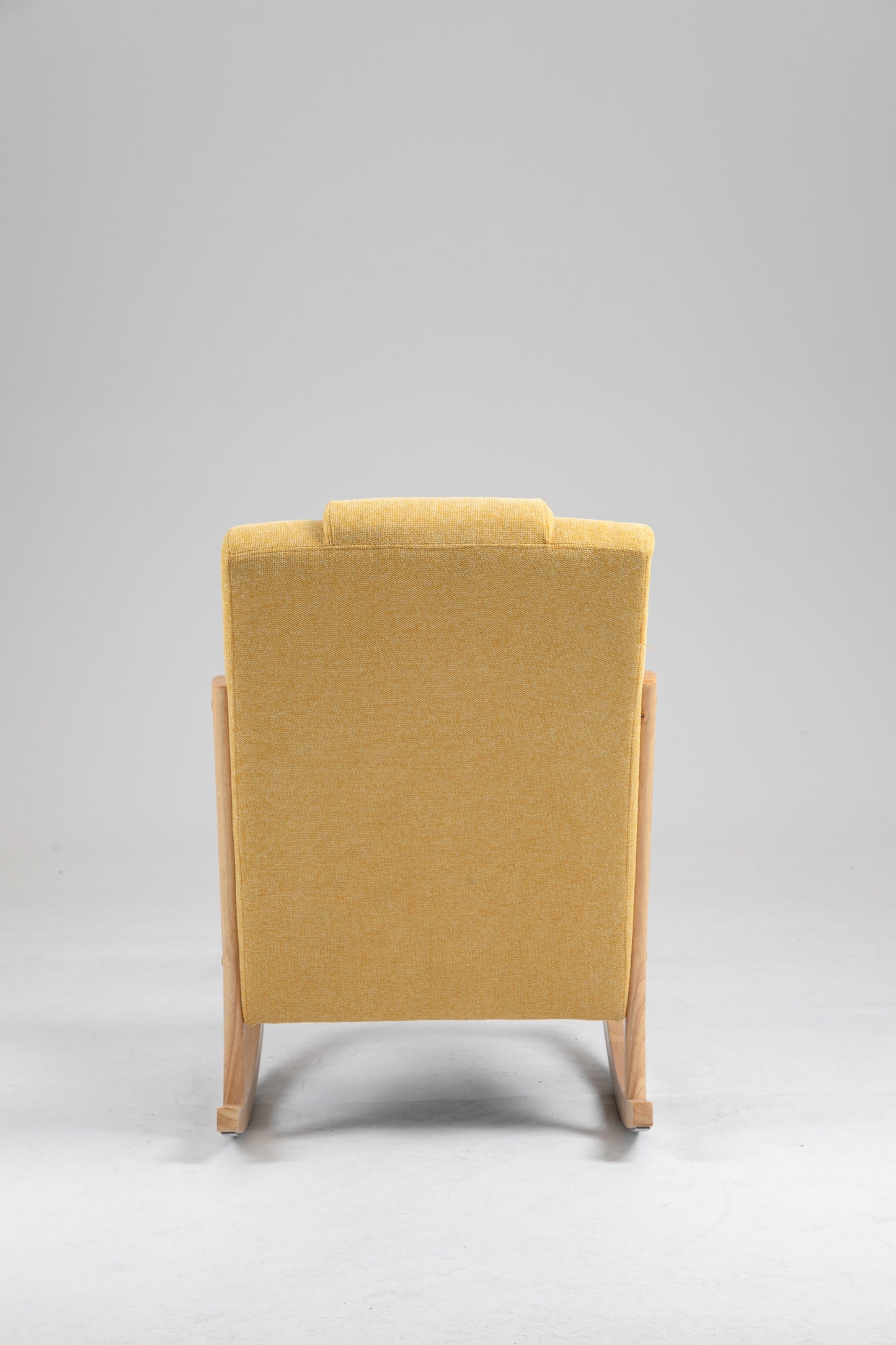 Rocking Chair Upholstered Fabric Rocking Armchair Indoor with High Backrest Glider Chairs and Lumbar Pillow for Living Room - Korvel