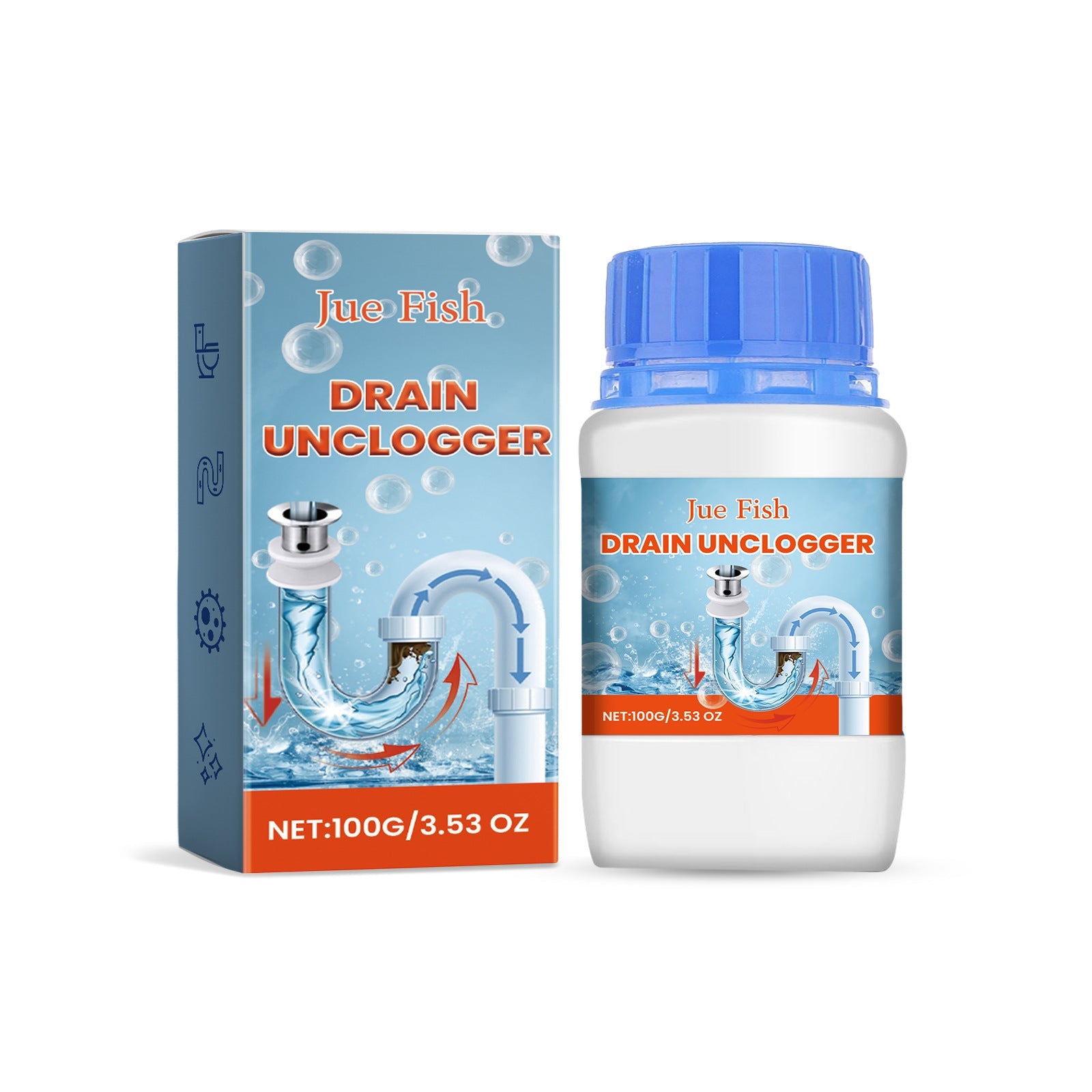 Drain Unclogger, Kitchen Toilet Sewer Pipe Oil Blockage Cleaning Dredging Deodorization - Korvel