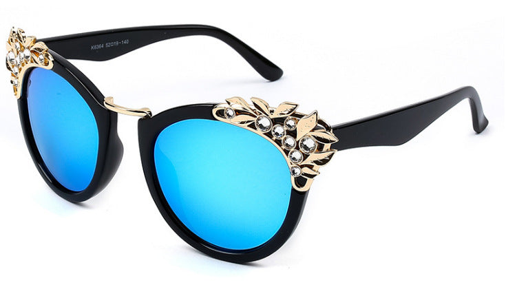 Fashion Luxury Rhinestone Cat Eye Sunglasses Women Brand Designer Mirror Lens Eyewear Men Sun Glasses Shades UV400 Oculos - Korvel