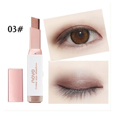 Eyeshadow Stick Stereo Gradient Shimmer Double Color Cream Pen Eye Makeup Cosmetics Tool - Korvel