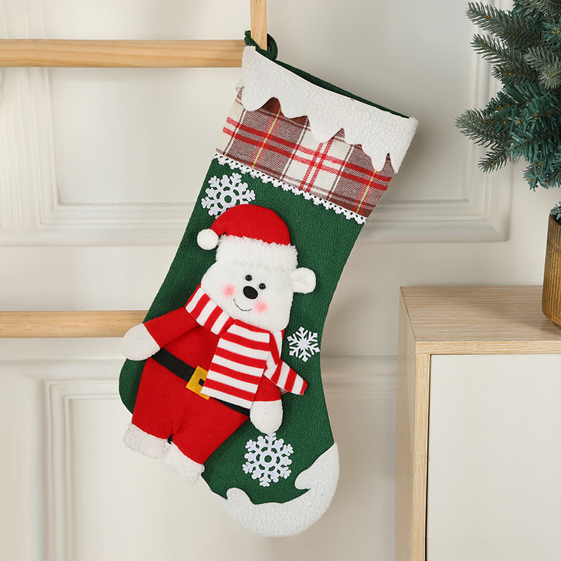 Christmas Day Decoration Cartoon Old Man Elk Snowman Window Decoration Cute Home Christmas Style Gift Bag Hanging Socks - Korvel