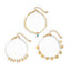 Conjunto de Tobilleras Elegantes de Perlas de Arroz Circulares para Playa - 3 Piezas