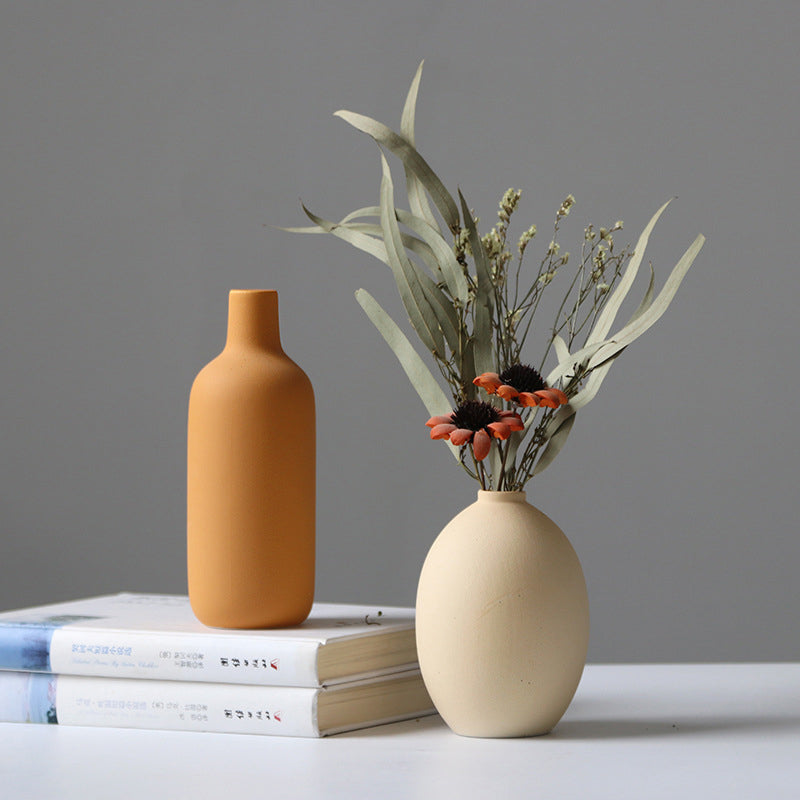 Conjunto de Jarrones de Cerámica Elegante de Tres Piezas para Decoración Moderna