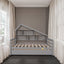 Full Size Platform Bed with Trundle and Shelves Gray - Korvel