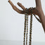 Collar de cuentas de ágata negra chapado en oro hecho a mano para mujeres