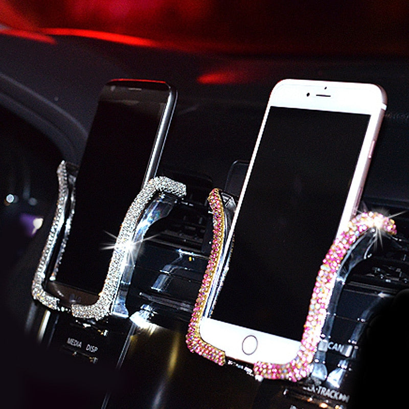 Premium Universal Car Phone Holder with Rhinestones