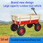 Outdoor Wagon All Terrain Pulling w/Wood Railing Air Tires Children Kid Garden（Red） - Korvel