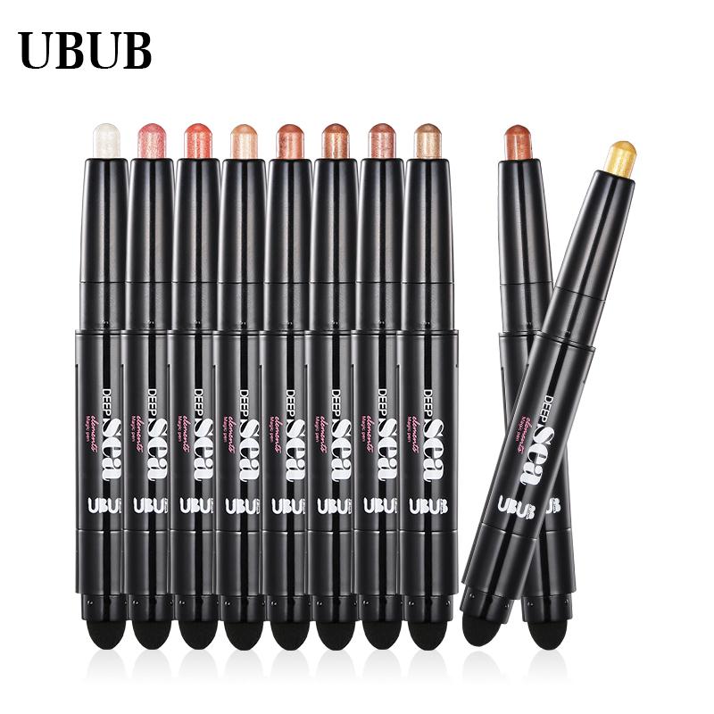 UBUB Eye Pencil Eyeshadow Silkworm Pen Velvet Shimmer Earth Double Color Eye Shadow Cream Glitter Makeup Palette Cosmetics - Korvel