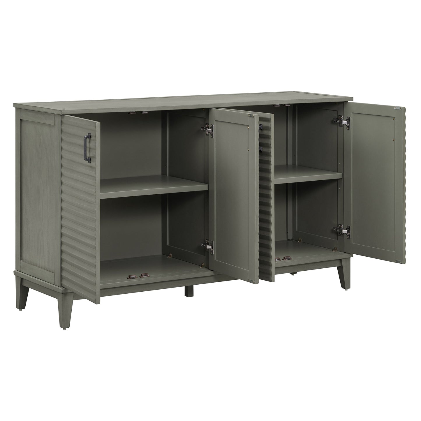 Buffet de rangement TREXM gris antique à 4 portes avec étagères réglables