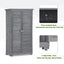Wooden Garden Shed 3-tier Patio Storage Cabinet Outdoor Organizer Wooden Lockers with Fir Wood (Gray Wood Color -Shutter Design) - Korvel