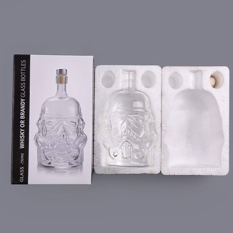 High borosilicate heat-resistant and cold resistant glass wine bottle Star Wars White Soldier glass wine bottle creative decanter liquor dispenser - Korvel
