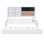 Cama nido elegante de tamaño twin con almacenamiento y cama extraíble - Blanca