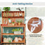 65" Large Wooden Farmhouse Rustic Outdoor Potting Bench Table Garden Potting Bench with 4 Storage Shelves and Side Hook,Natural - Korvel