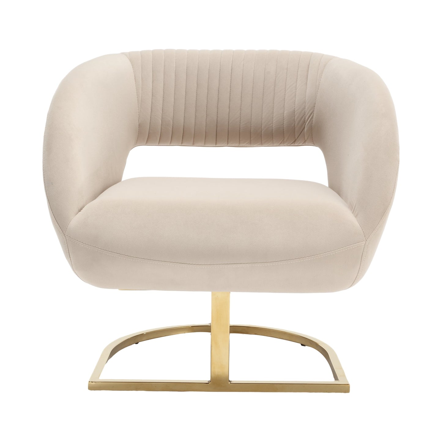 Silla de acento tapizada con botones COOLMORE en beige