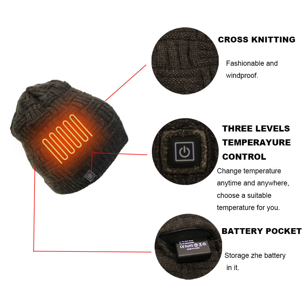 Premium Knitted Thermal Heating Cap for Outdoor Comfort