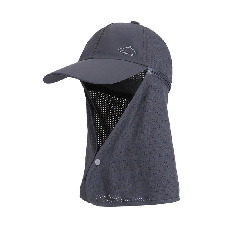 1pc Summer Baseball Cap with Detachable 360° Neck Sun Flap. For men, hiking, fishing, outdoor. - Korvel