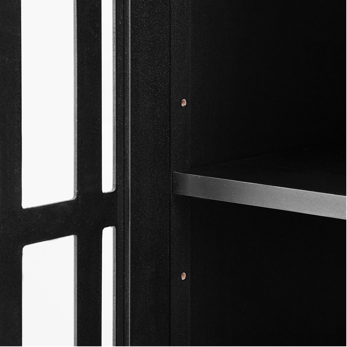 Tall Bathroom Cabinet, Freestanding Storage Cabinet with Drawer and Doors, MDF Board, Acrylic Door, Adjustable Shelf, Black - Korvel
