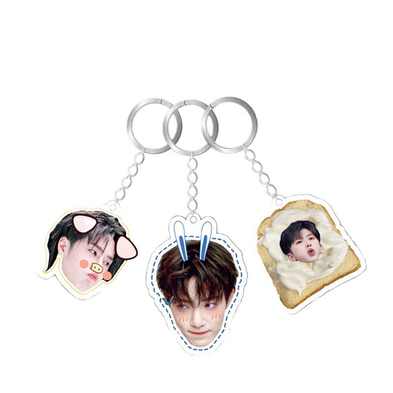 Acrylic keychain custom pet glue pendant pendant diy anime star photo - Korvel