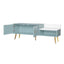 Modern Tiffany Blue Shoe Storage Bench with Cushions