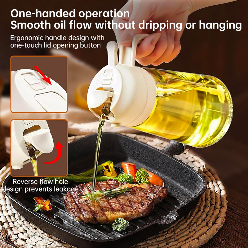 2-in-1 Kitchen Olive Oil Dispenser, Oil Sprayer, Grilling & Picnic Tools - Korvel