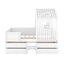 Full Size House Low Loft Bed with Four Drawers,White - Korvel