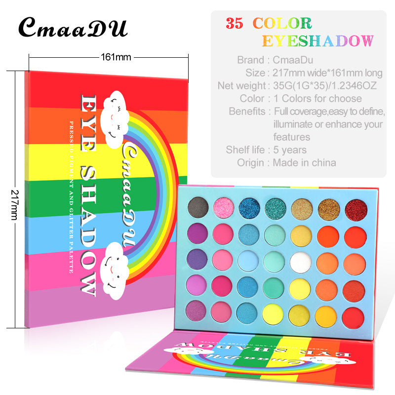 Paleta de Sombras Mate Arcoíris CmaaDu de 35 Colores