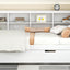 Wooden Twin Size DayBed with Twin Trundle, DayBed with Storage Shelf and USB Charging Ports,White - Korvel
