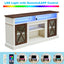 LED Farmhouse Style TV Stand for 65/70/75 inch TV with Outlet, Tall Body Media Entertainment Center Console - Korvel