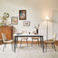 A set of 2 high back dining chairs with PU artificial leather soft cushions and metal legs, decorated with large soft cushions - Korvel
