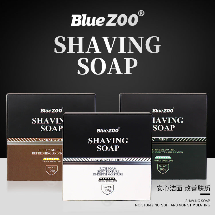 BlueZOO Men's Facial Shave Beard Shaving Foaming Soap Sandalwood Scented Mint - Korvel