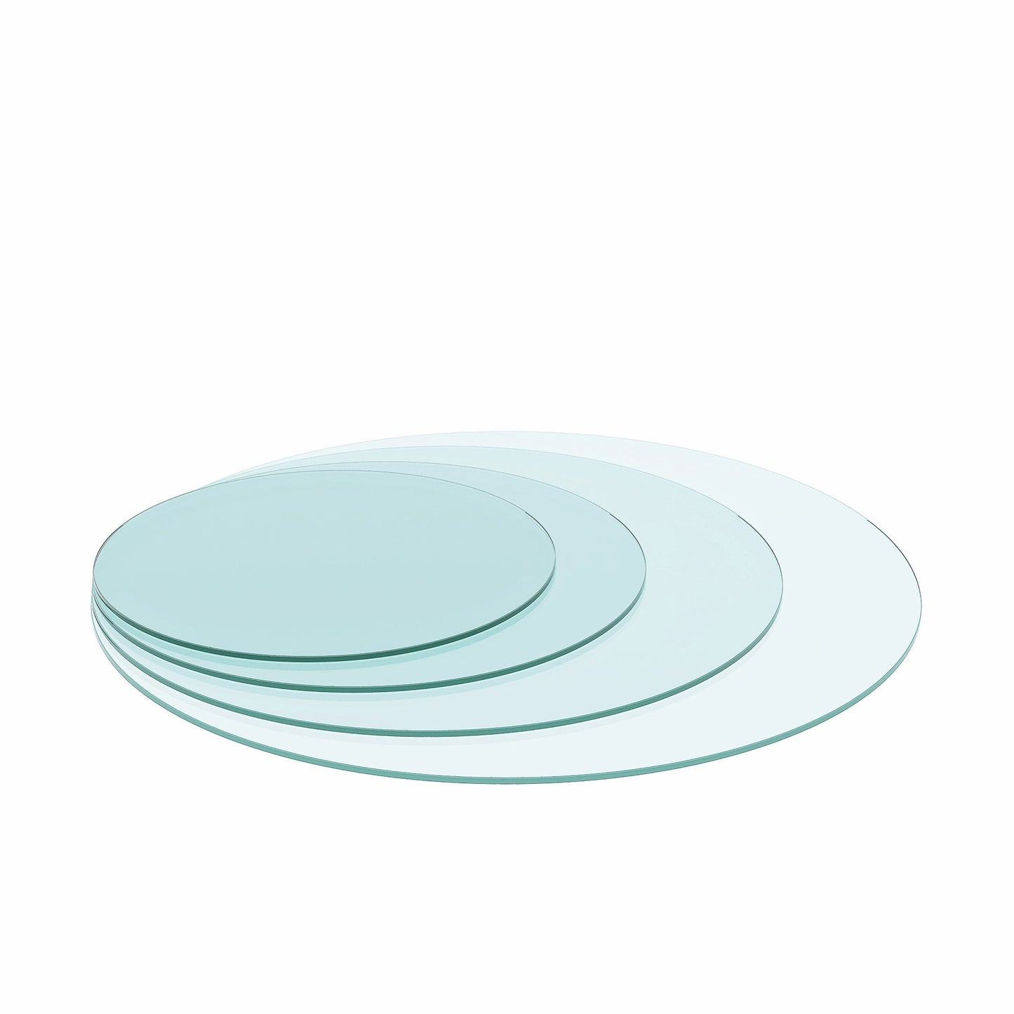 36" Inch Round Tempered Glass Table Top Clear Glass 1/4" Inch Thick Flat Polished Edge - Korvel