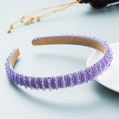 Hair Hoop Hand-Woven Beaded Headband Female Baroque Sponge Hair Bundle Korean Face Wash Hair Accessories - Korvel