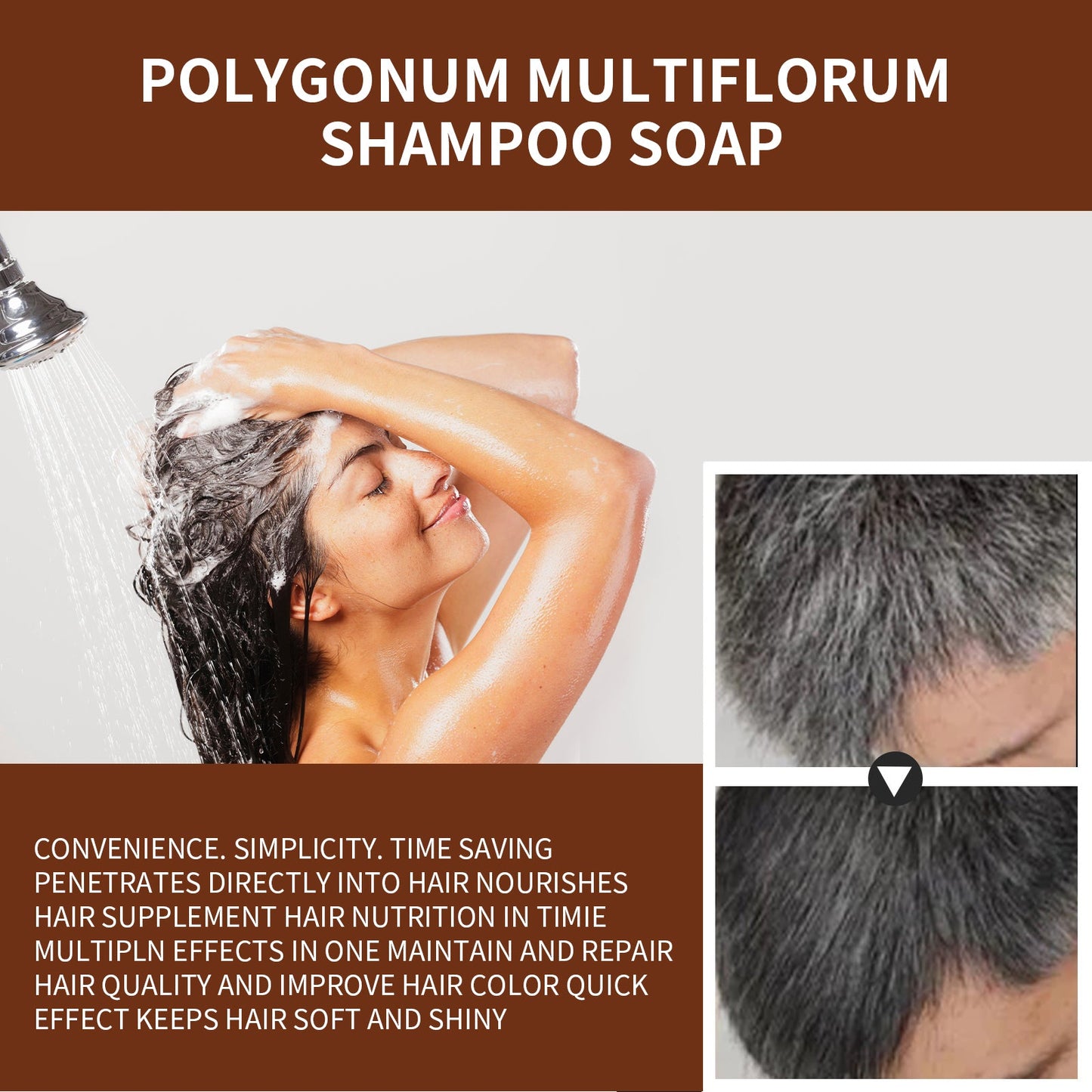 Champú Reparador Polykum Multiflorum para Cabello Negro Natural