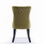 High-end Tufted Solid Wood Contemporary Velvet Upholstered Dining Chair with Wood Legs Nailhead Trim 2-Pcs Set Olive-Green - Korvel