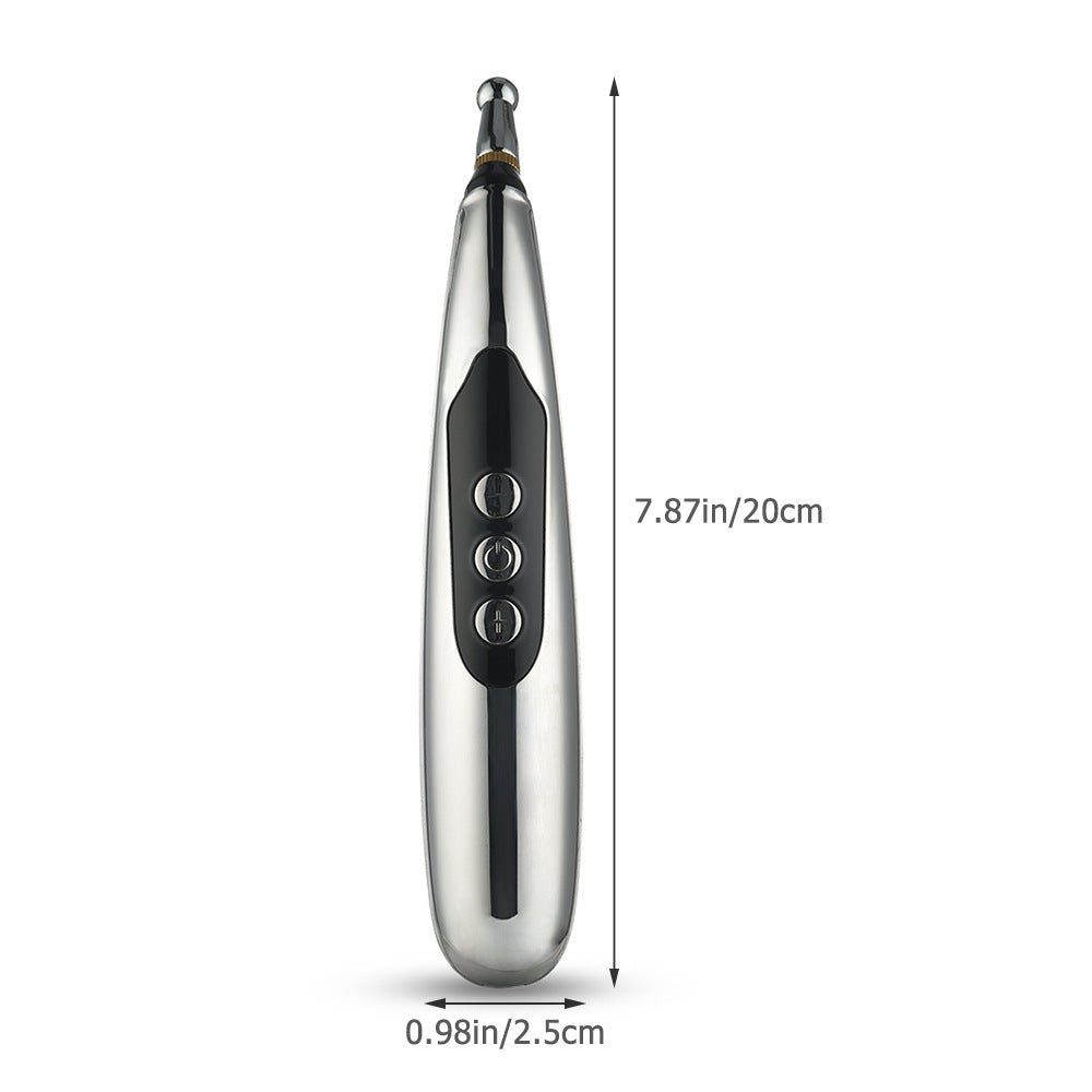 Rechargeable Acupoint Massage Pen 5-Head Meridian Pen Massager Magnetic Therapy Pain Relief Massager - Korvel