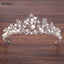 Silver Crystal Bridal Tiara With Pearls Headband Wedding Crown For Brides Marriage Accessories - Korvel