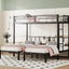 Twin over Twin & Twin Bunk Beds for 3, Twin XL over Twin & Twin Bunk Bed Metal Triple Bunk Bed, Black - Korvel
