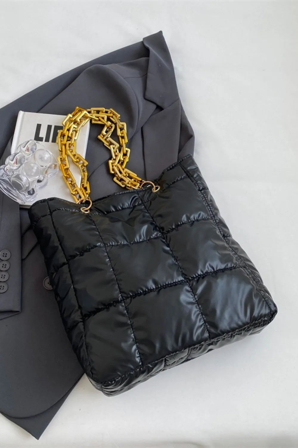 Bubble Texture Chain Handbag - Korvel