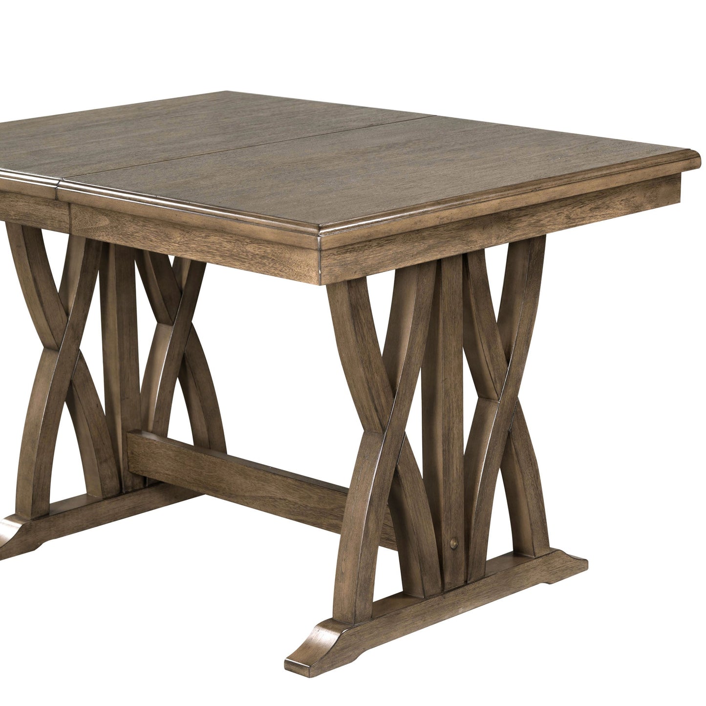 Ensemble de salle à manger TOPMAX en bois massif de style mid-century de 7 pièces