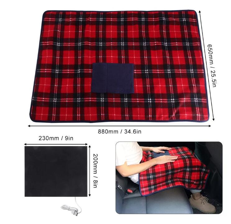 Portable USB Electric Heated Blanket for Car and Office